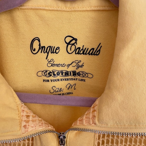 - Onque Casual Yellow Full Zip Womens Jacket. Size M - Picture 4 of 5